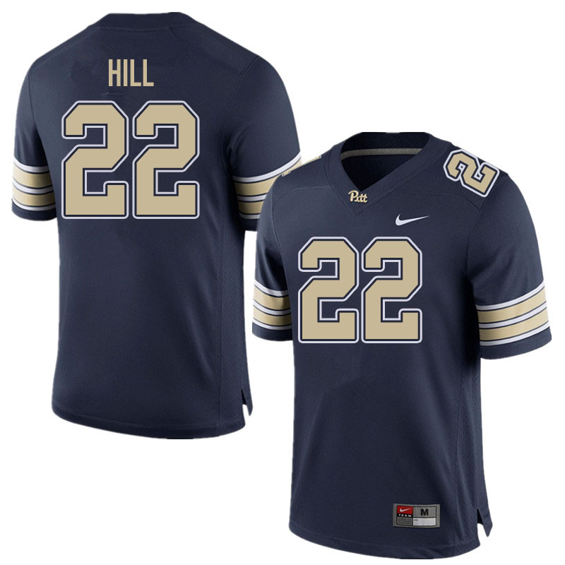 Men #22 Brandon Hill Pitt Panthers College Football Jerseys Sale-Home Navy